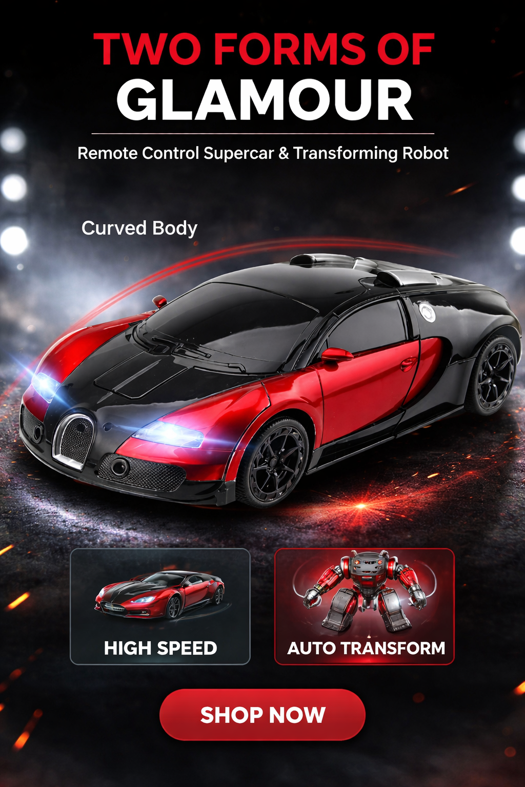 Smart Transformer Car Toy | 2-in-1 Robot Vehicle with LED & Sound Effects
